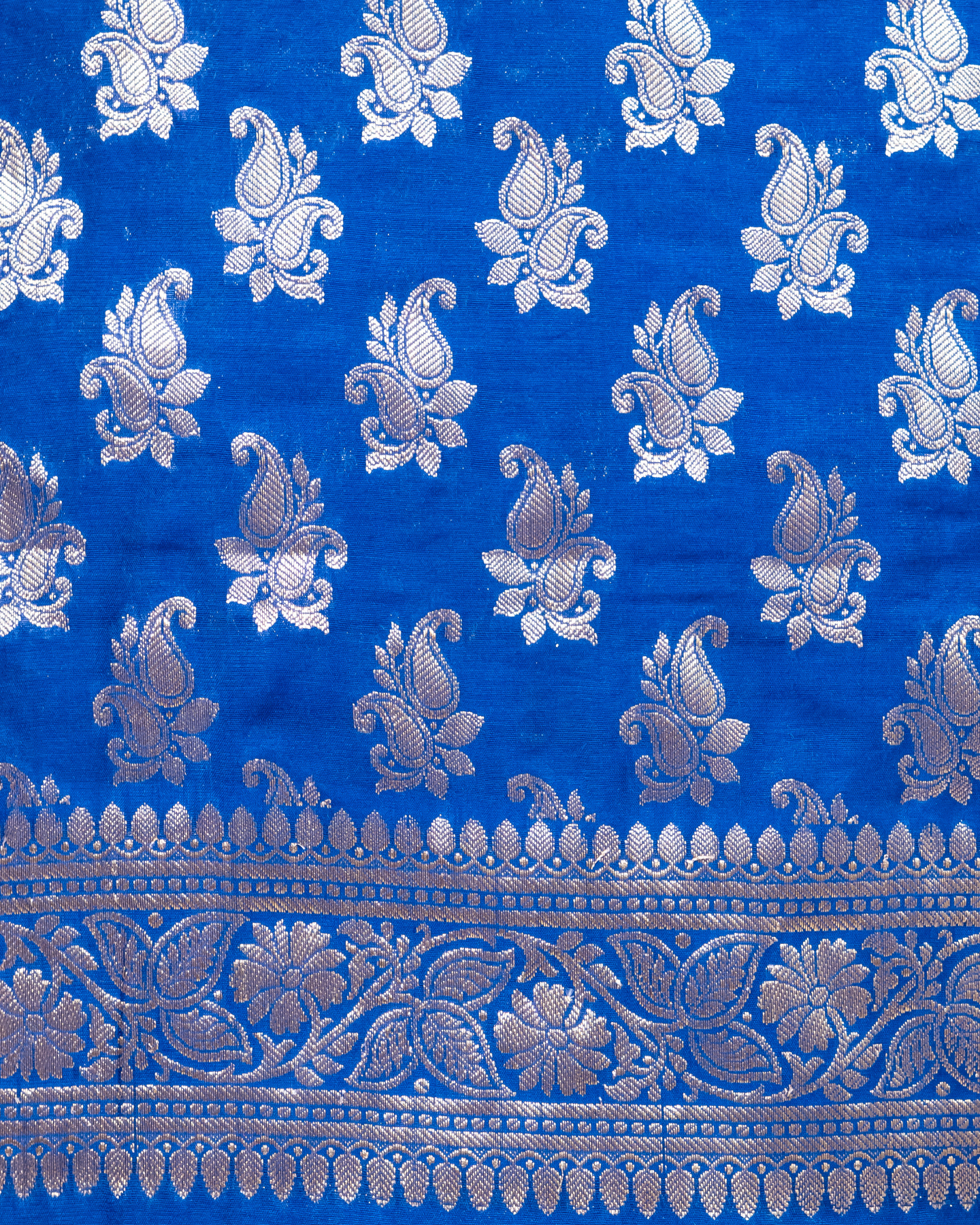 Blue Banarasi Chiniya Silk 3-Piece Suit Set