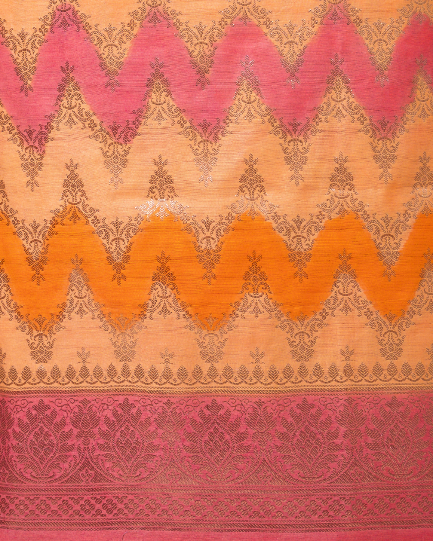 Brush Dyed Multicoloured Banarasi Chiniya Silk 3-Piece Suit Set