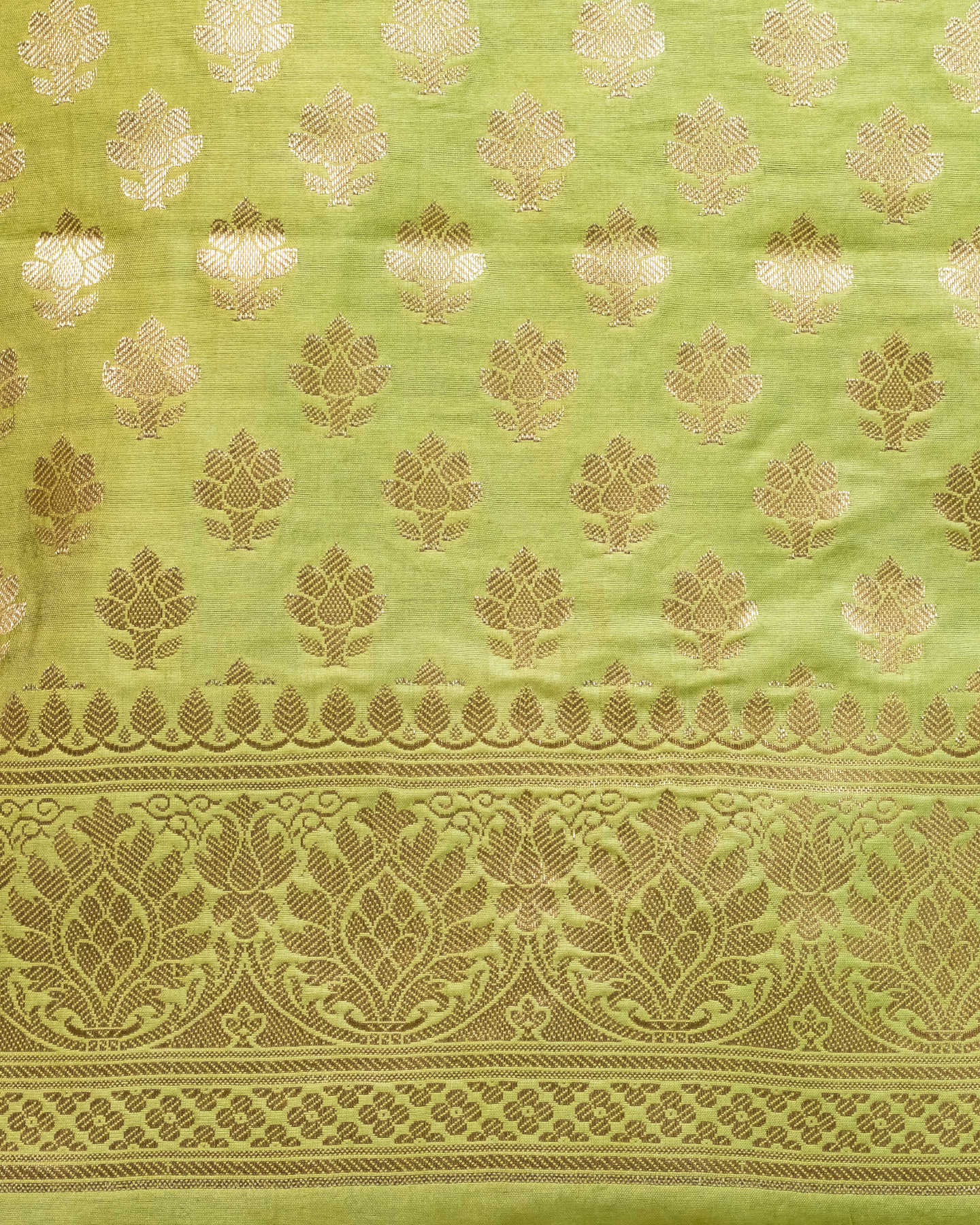 Green Banarasi Chiniya Silk 3-Piece Suit Set