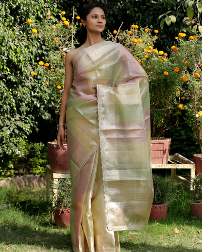 Aadhya 2 - Multicoloured  Pure Banarasi Kota Tissue Silk Saree