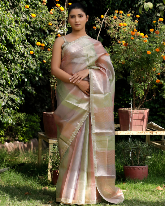 Aadhya 1 - Multicoloured  Pure Banarasi Kota Tissue Silk Saree