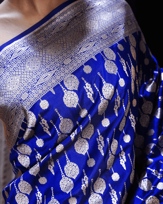 Dhriti - Royal Blue Pure Banarasi Katan Silk Saree