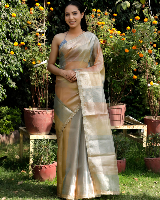 Aadhya 3 - Multicoloured  Pure Banarasi Kota Tissue Silk Saree