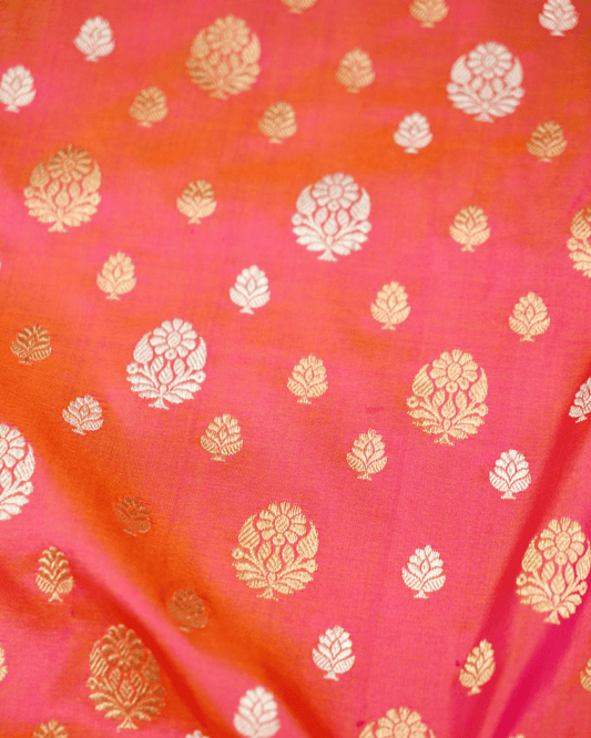 Garima - Dhoop-Chao Pink Pure Banarasi Katan Silk Handwoven Saree