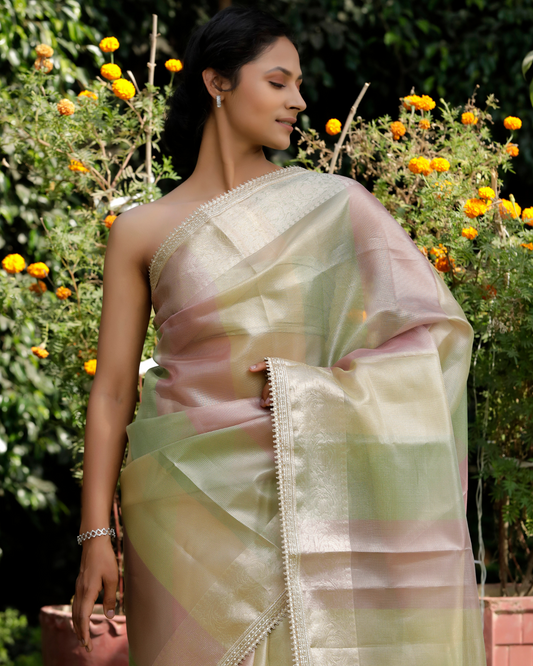 Aadhya 2 - Multicoloured  Pure Banarasi Kota Tissue Silk Saree