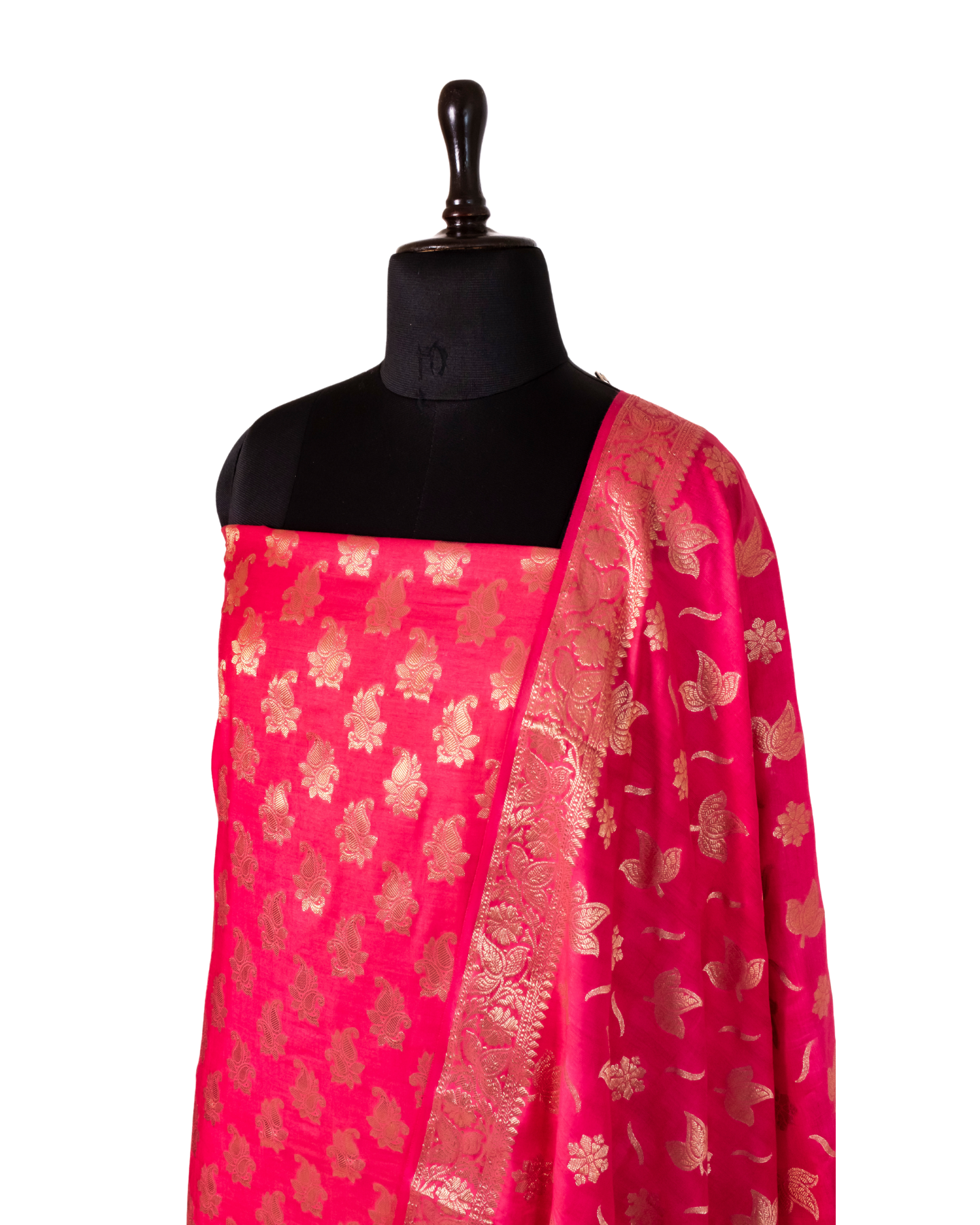 Rani Pink Banarasi Chiniya Silk 3-Piece Suit Set
