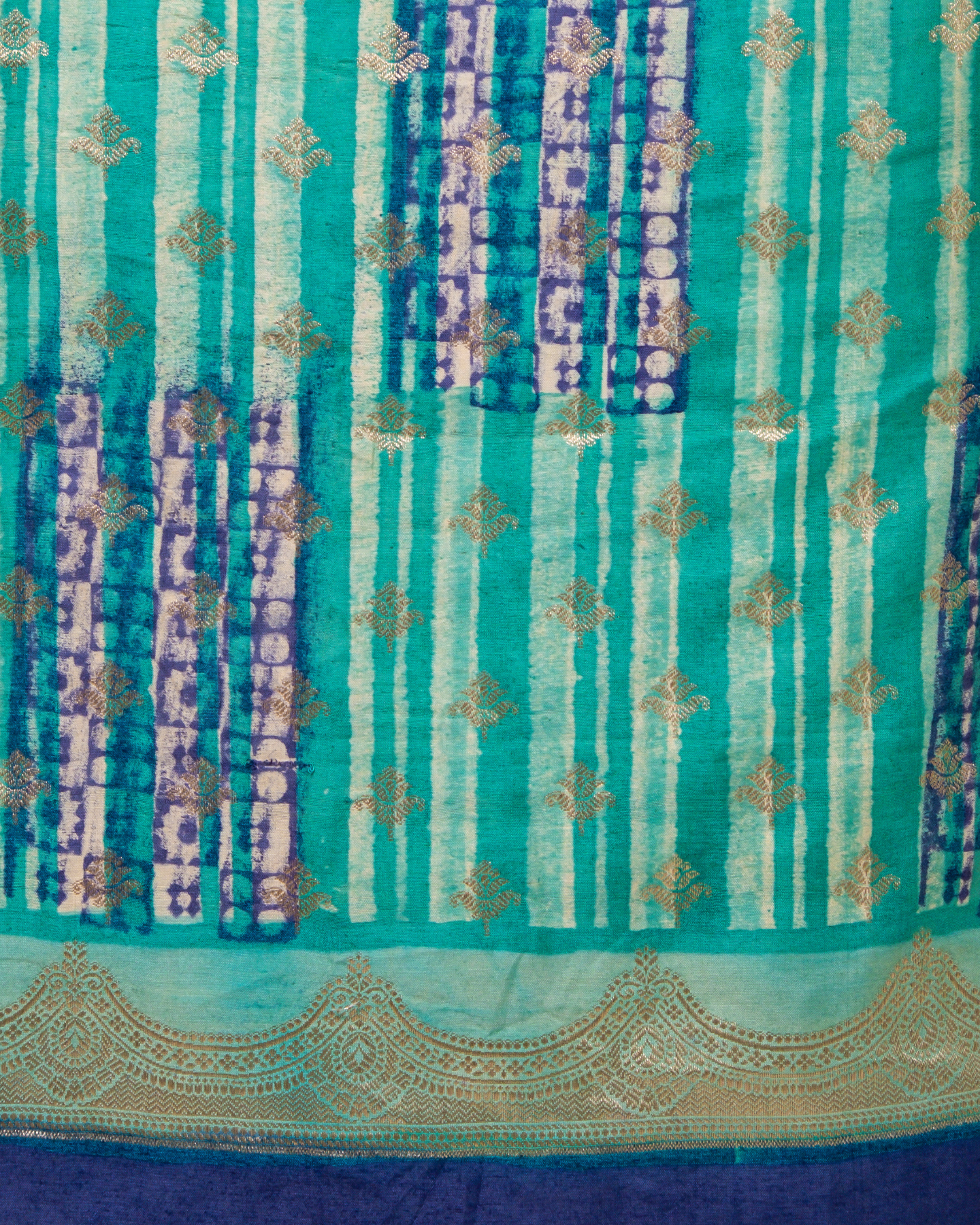 Aqua Blue - Banarasi Chiniya Silk 3-Piece Suit Set