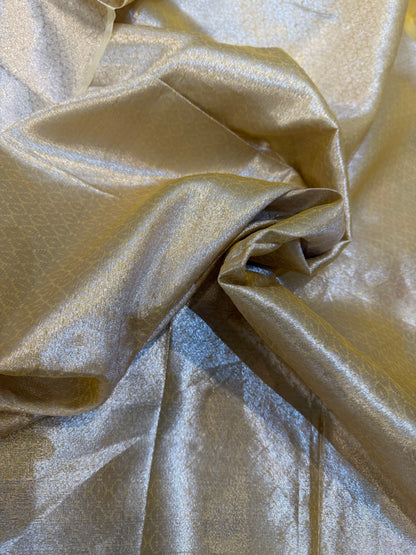 Yellow Banarasi Organza Silk Jaal Weaving Saree