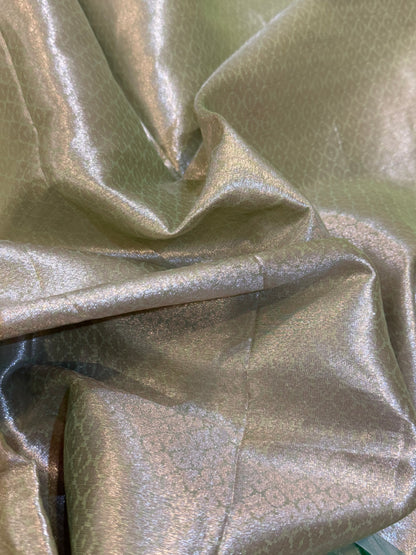Mint Green Banarasi Organza Silk Jaal Weaving Saree